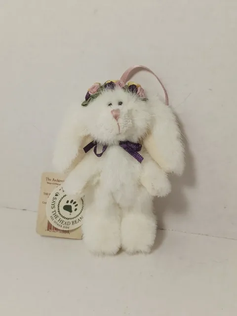 Boyds Bear Florabun Mini White Bunny Rabbit Stuffed Animal Plush Easter Decor