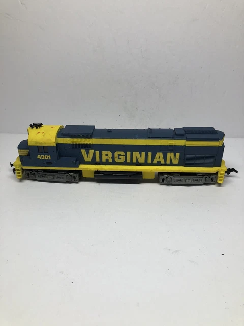 Tyco HO Scale Virginian 4301 Diesel Locomotive Train Engine Blue Yellow Working