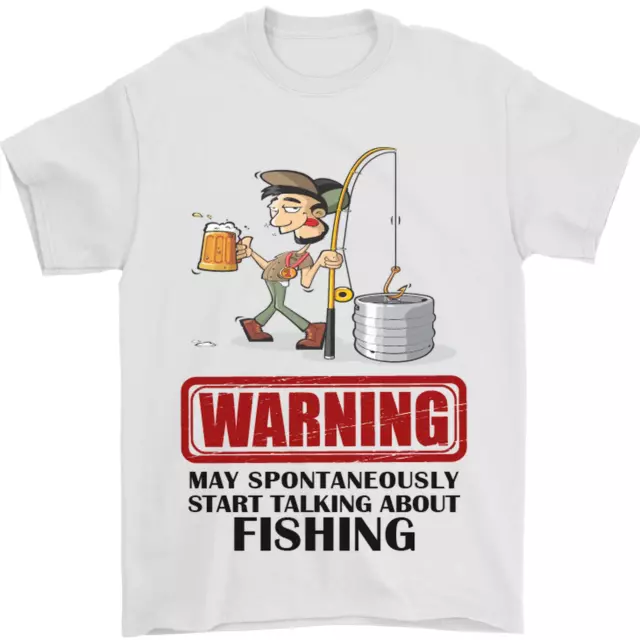 Pesca Warning Maggio Start Talking Divertente Uomo T-Shirt 100% Cotone
