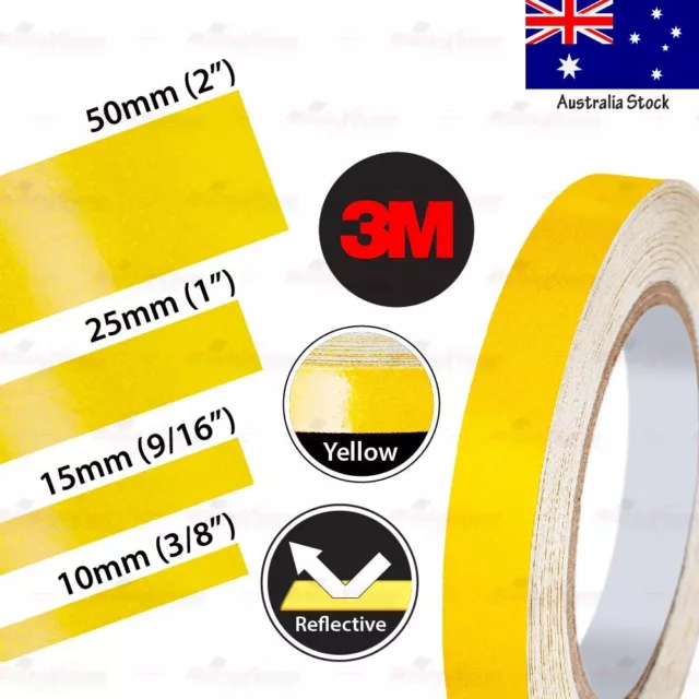 3M YELLOW REFLECTIVE High Visibility Conspicuity Adhesive Vinyl Tape Stickers