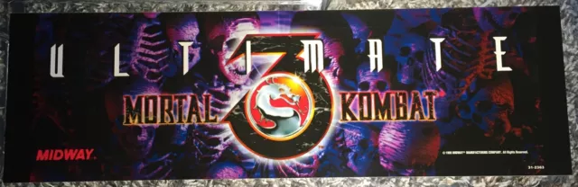 Ultimate Mortal Kombat 3 Arcade Marquee 26"x8"
