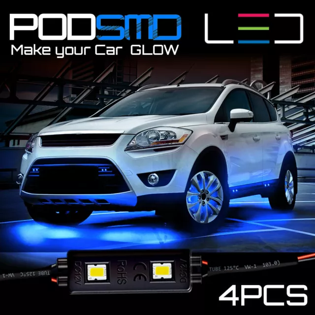 Neon Under Car Glow Kit Blue Accent Underbody Rock LED Lights for Ford Escape