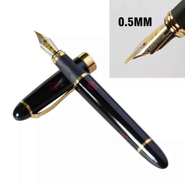 Jinhao X450 Black with Fireworks Fountain Pen 0.7mm Nib 18KGP Golden Trim