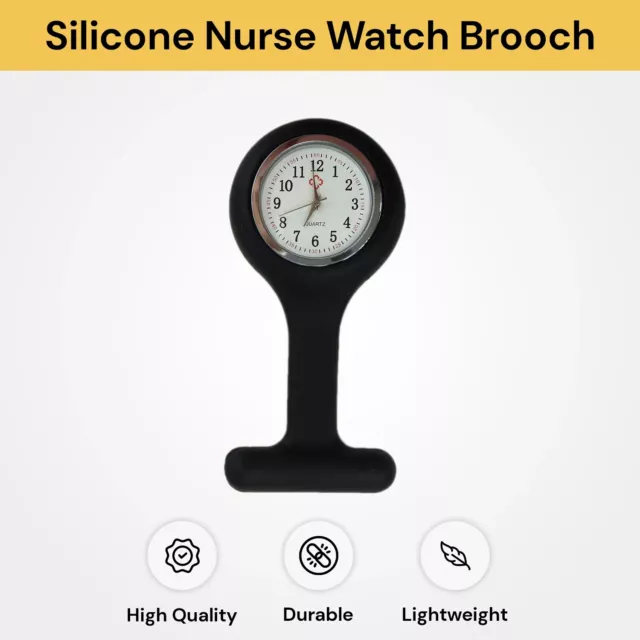 Silicone Nurse Watch Brooch Tunic Fob Nursing Nurses Pendant Pocket Clip Watch 2