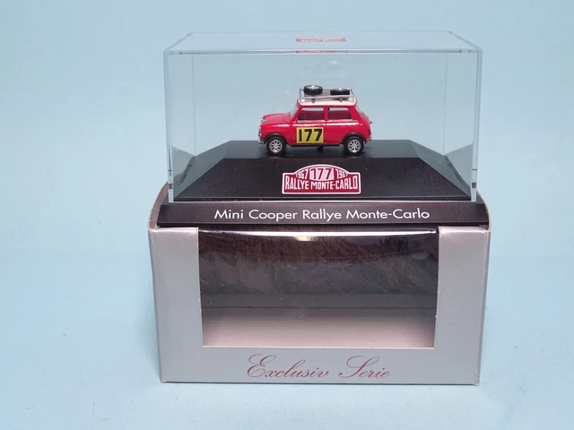 Miniature Austin Mini Cooper Rallye Monte-Carlo 1/10 – Métal Rouge – Occasion