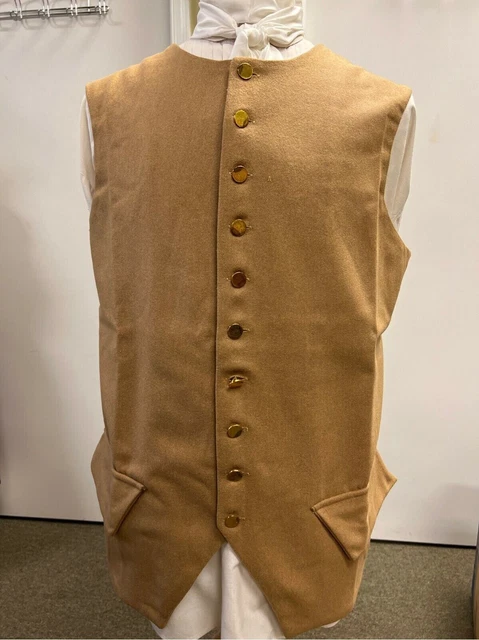 18th Century Buff/Tan Wool Waistcoat Chest 42"