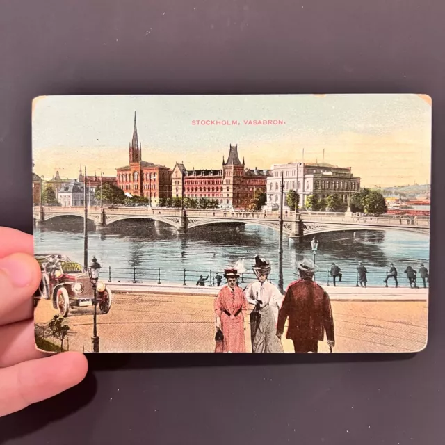 Stockholm Vasabron Hand Colored Early 1900s Vintage Postcard