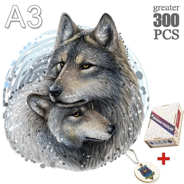 Wolf 3D Wooden Jigsaw Puzzles Children Christmas Gifts Educational Toys Games