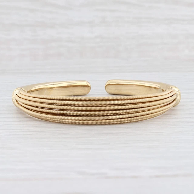 6.25" Marco Bicego Santorini Cuff Bracelet 18k Yellow Gold Flexible Cuff Italian 6.25" Marco Bicego Santorini Cuff Bracelet 18k Yellow Gold Flexible Cuff Italian