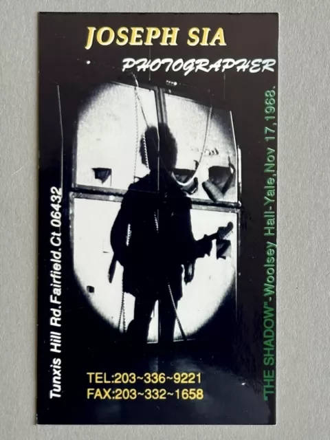 Original Joe Sia Rock & Roll Photographer Jimi Hendrix Photo Business Card