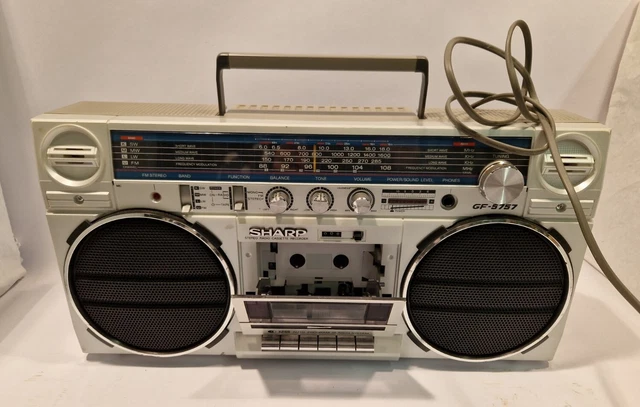 E7 SHARP STEREO Radio Cassette Recorder Gf 5757 Ghettoblaster Boombox ...