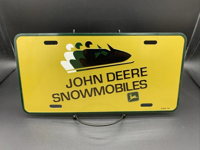 John Deere Snowmobile License Plate 1976 Advertising sign