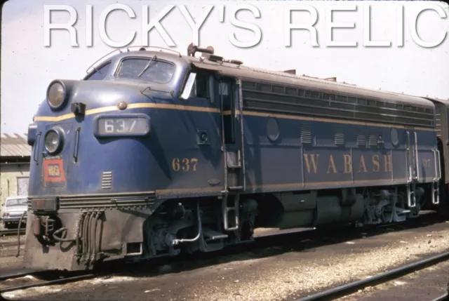 Duplicate Slide WAB #637 EMD F7A Wabash 1960s