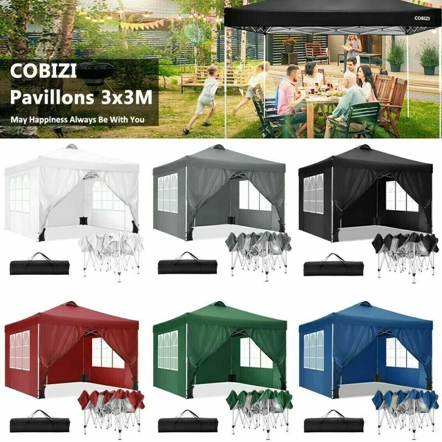 Pavillon 3x3m Wasserdicht Partyzelt Gartenzelt UV Faltpavillon Popup faltbar NEU