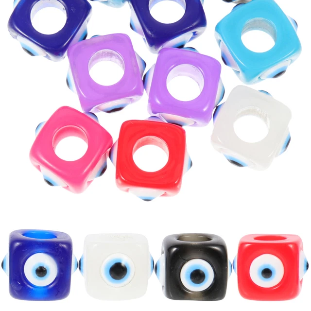 10pcs Würfel Form Augapfel Muster DIY Perlen Perlen Charme