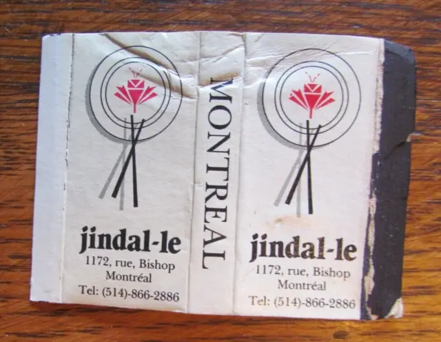 Matchbox Cover: Jindal-Le Montreal, Quebec Empty Matchcover -C15
