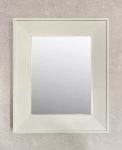 CLEARANCE 50% OFF - White Wooden Wall Mirror - Slightly Imperfect