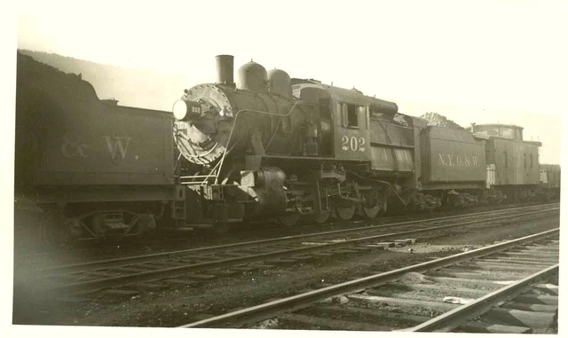 5B500F Rp 1937 Nyo&W O&W Ontario & Western Railroad Engine #202 Cadosia Ny
