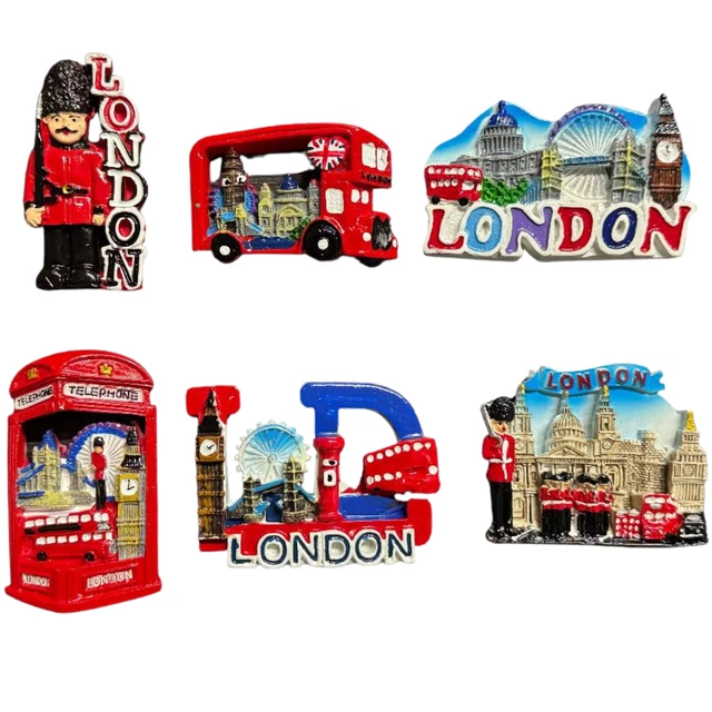 Refrigerator Magnets London 8-Pack I Love London 3D Ceramic Fridge Magnets - UK Souvenir Gift Set London Souvenir Magnets - Foto 9