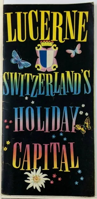 1950s Lucerne Switzerland Holiday Capital Tourist Info Pamphlet Booklet Hotels