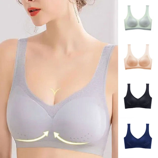 Push Up Bralette Thai Latex Underwear Bras for Women Shock-Proof Pad Soft UK