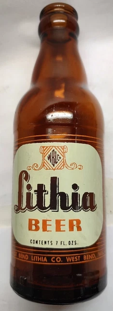 1950 Lithia beer West Bend Wisconsin bottle brewing Nice!