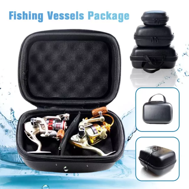 Fishing Reel Bag Case PU Hard Shell Shockproof Cover Zip Pouch Storage luggage