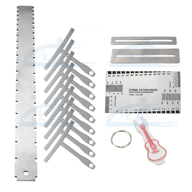 GUITAR NECK NOTCHED Straight Edge Understring Radius Gauge String