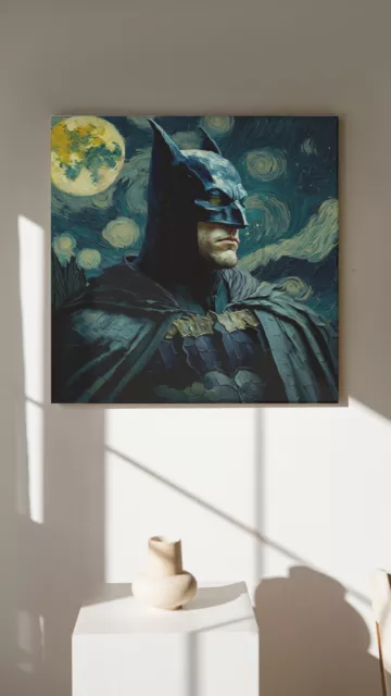 Quadro: Batman in stile Van Gogh, opera 40x40cm, numerata, firmata, certificata