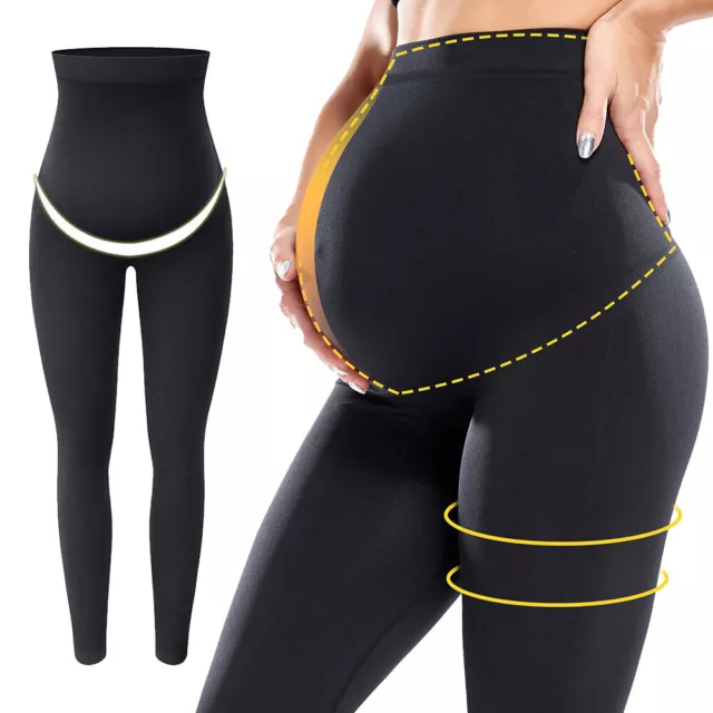 High Waist Leggings for Pregnant Women Belly Support Maternity Seamless Trousers