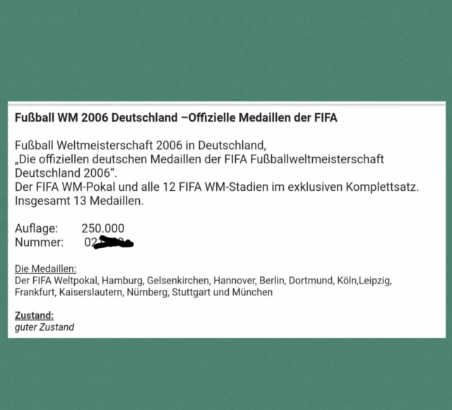 FIFA FUßBALL- WM 2006 , DEUTSCHLAND , KOMPLETTER MÜNZSATZ ,13 MÜNZEN MEDAILLEN 2