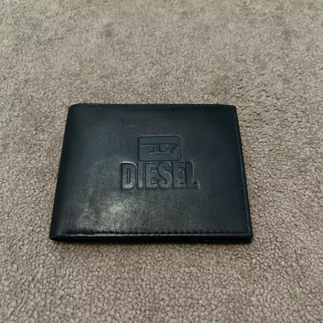 DIESEL Mens Card Holder, Black, Leather, BRAND NEW