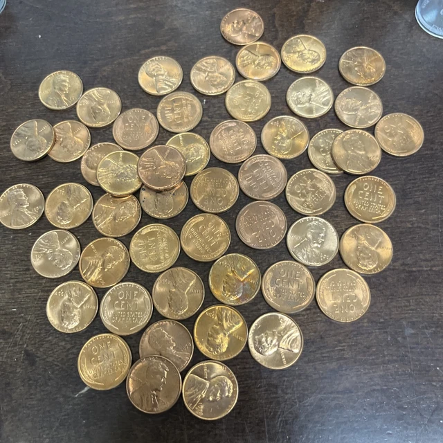Roll of randon late 50s lincoln Head Wheat Cents 50 Pennies BU Uncirculated Coin