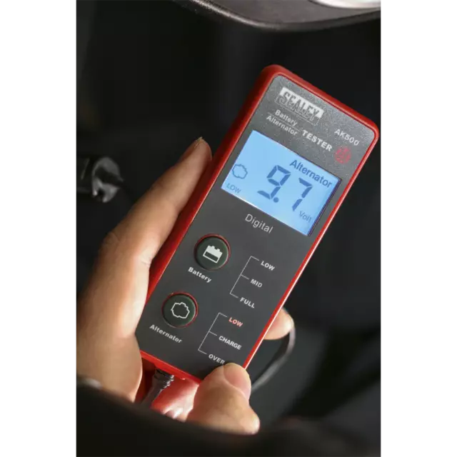 Testeur de batterie et d'alternateur de fourgon de voiture Sealey AK500 12 V 12 VOLTS - écran LCD 2