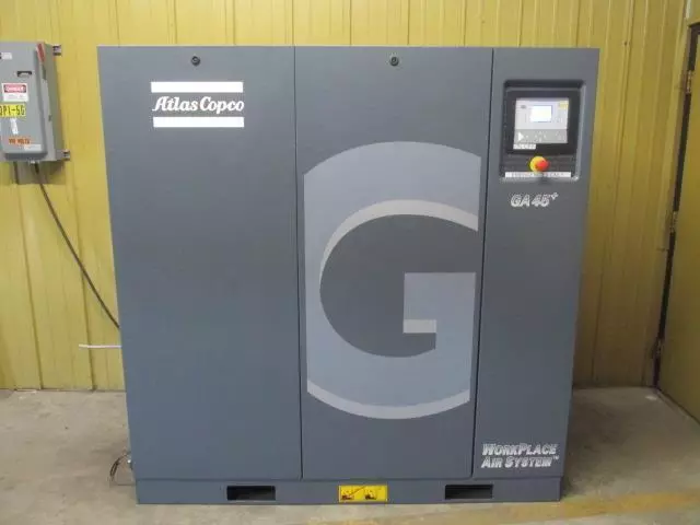 Atlas Copco GA45+ Rotary Screw Air Compressor 283 CFM 60 HP 132 PSI LOW HOURS