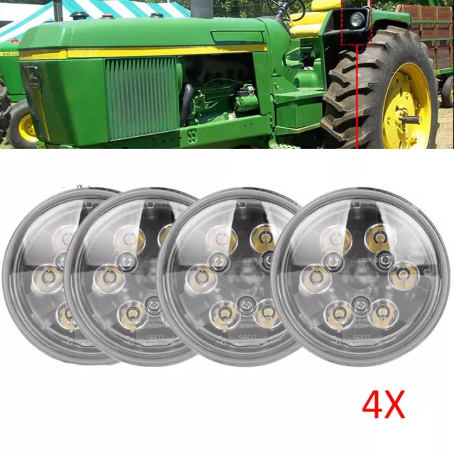 4PCS Round Spot Headlight fits John Deere/ Case/ Ford /Allis Chalmers RE336112