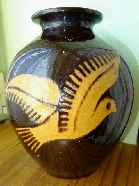 rare vase signé Solange G??CHON ? soufflenheim? alsace ? savoie? terre vernissé