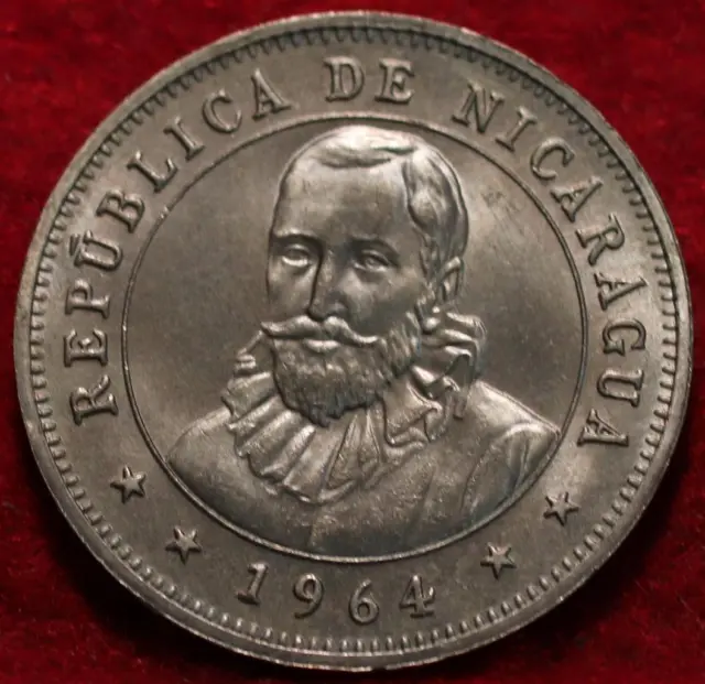 Uncirculated 1964 Nicaragua 25 Centavos Clad Foreign Coin