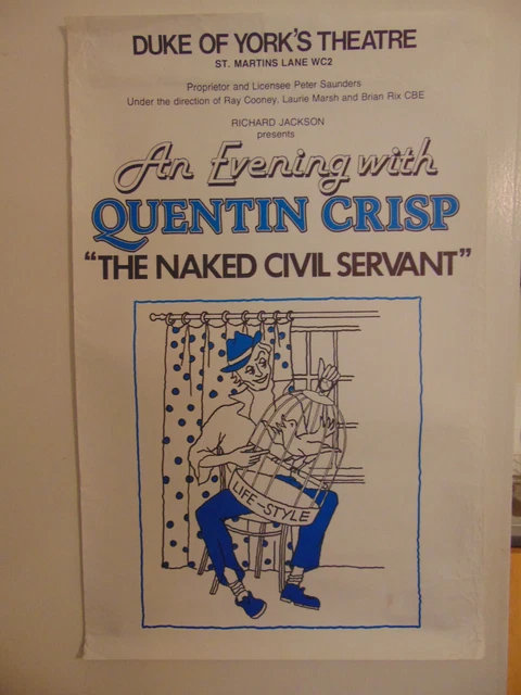 Quentin Small AN EVENING WITH Quentin Crisp small theatre poster (1978, Naked Civil ...
