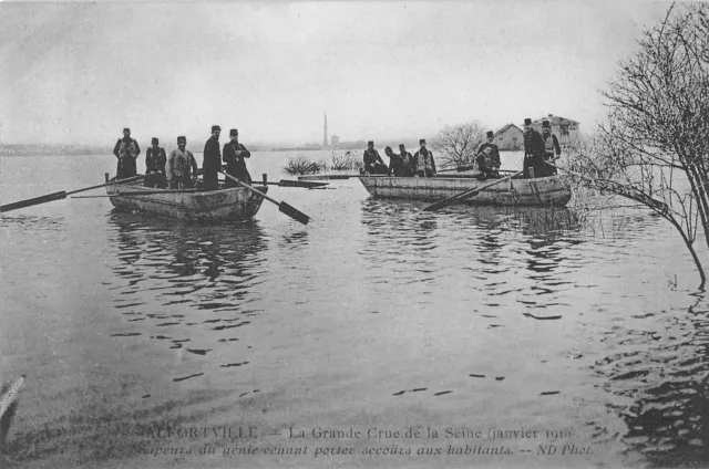 CPA 94 ALFORTVILLE Gde CRUE 1910 SAPEURS DU GENIE VENANT PORTER SECOURS