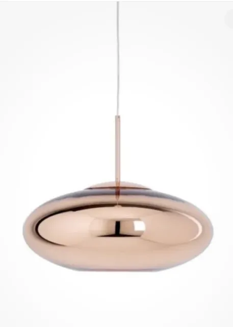 Tom Dixon Dimmable Copper  WIDE Pendant Light LED (new In Box- Retail $900).