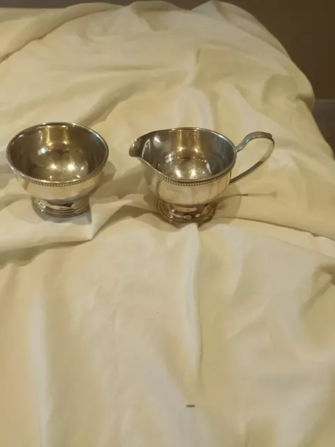 Silver Plate, Garrard, Sugar Bowl & Creamer, Mid-Century (Circa 1960) Made In En