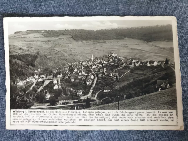 Wildberg Schwarzwald alte Postkarte 1942 Ansichtskarte Deutsches Reich Luftbild