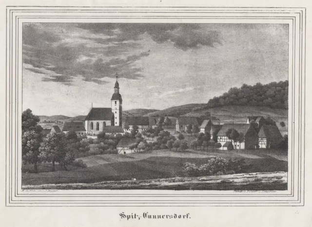 Spitzkunnersdorf Original Lithografie Renner & Ketzschau 1855