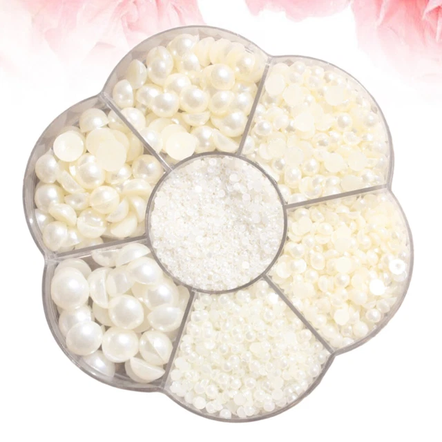 5600 pz perla cabochon strass cucito perline spargimento semicerchio barattolo