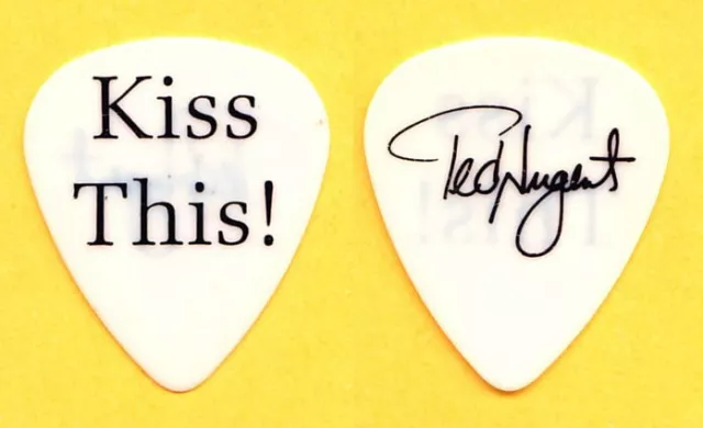 Ted Nugent Signature KISS This! Signature White Guitar Pick - 2000 Tour