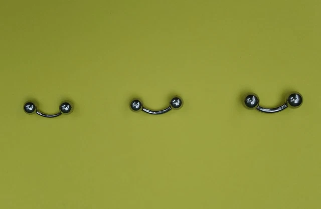 Dice Eyebrow Ring SURGICAL STEEL CURVED Barbell Prince Albert