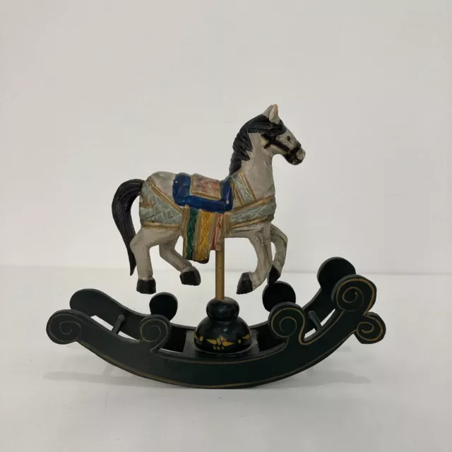 Vintage Carousel Rocking Horse Sculpture Decor Country Cottage