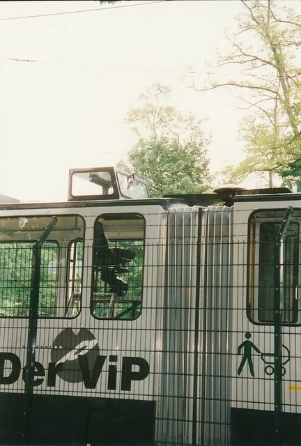 Foto Tram Potsdam Fahrschulwagen mit Beobachtungskanzel 1997 ca. 10x15cm V1487c