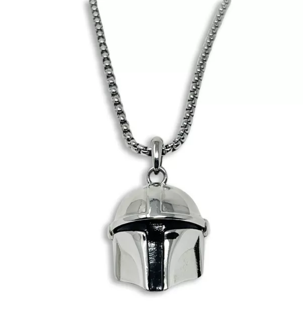 Offiziell Star wars Mandalorian Helm Edelstahl 3D Anhänger Halskette, 22cm